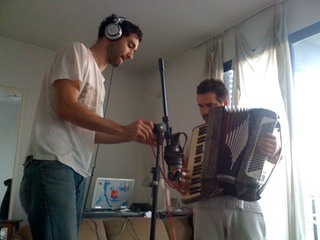 Juan recording some music